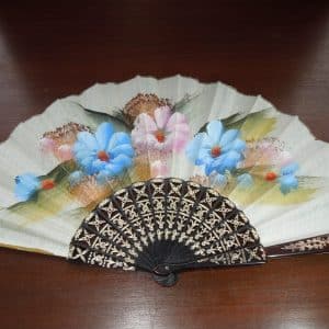 vintage hand painted fan.