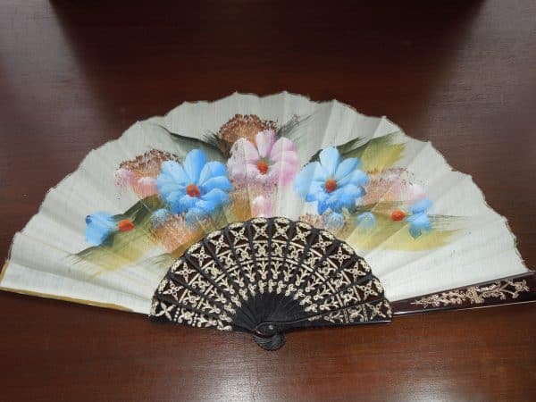 vintage hand painted fan.