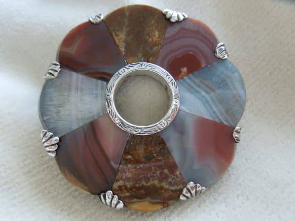 Scottish Silver & Agate Brooch, Pin