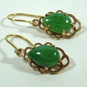 9ct Gold Jade Earrings