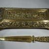 solid bronze desk set with paperknife and stand