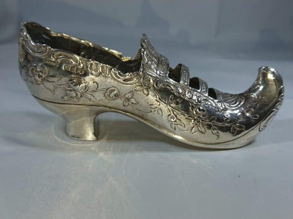 Antique Solid Silver Shoe 1880