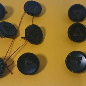 Black glass buttons