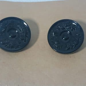 Matching pair of Victorian black glass buttons