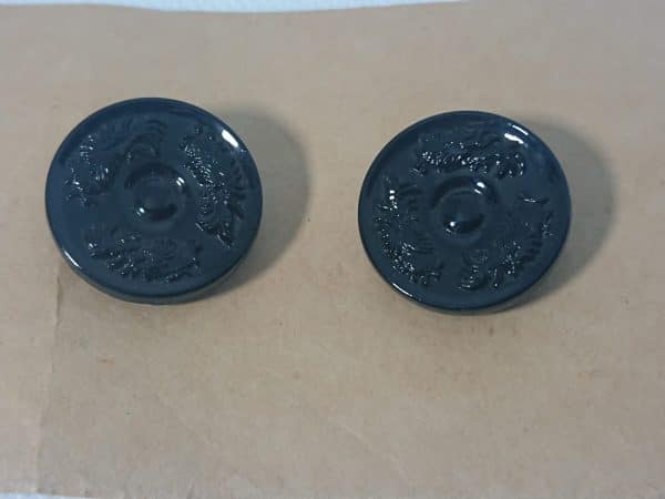 Matching pair of Victorian black glass buttons