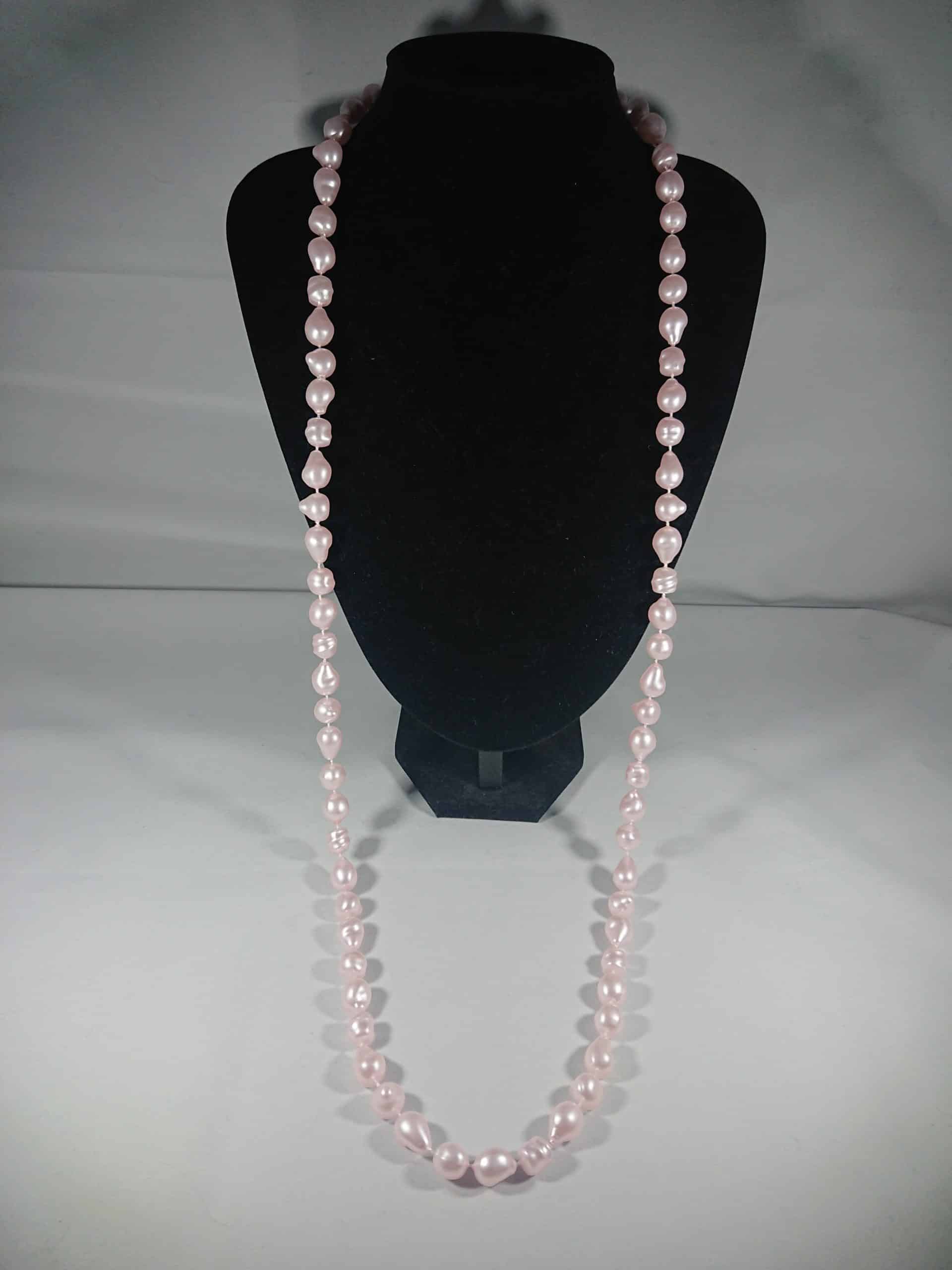 Vintage Pale Pink Faux Pearl Necklace Honey Lane Antiques NI
