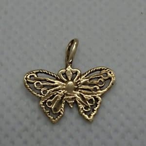 9ct Gold butterfly charm or pendant