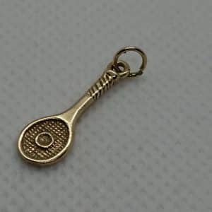 9ct Gold miniature tennis racket charm or pendant