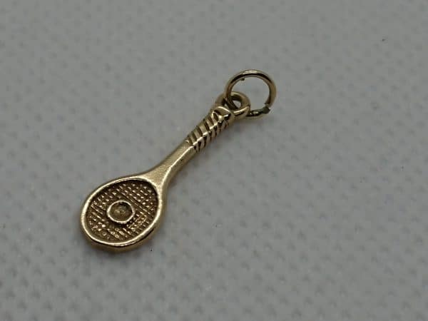 9ct Gold miniature tennis racket charm or pendant