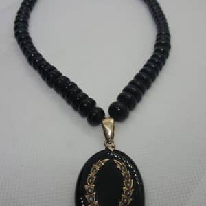 Black Onyx mourning locket