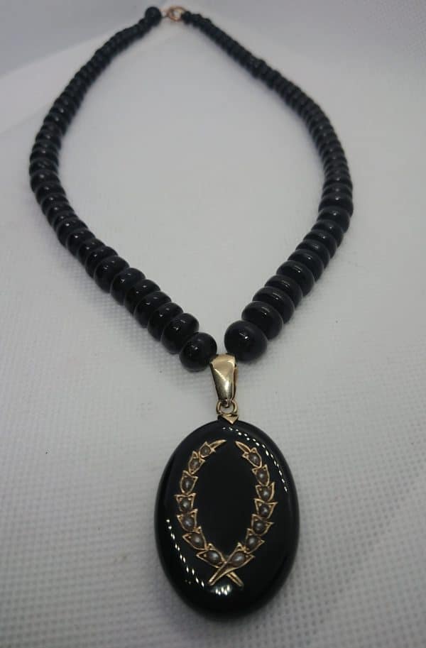 Black Onyx mourning locket