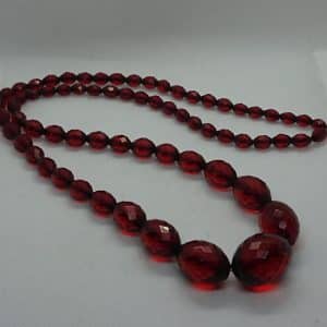 faceted cherry amber beads