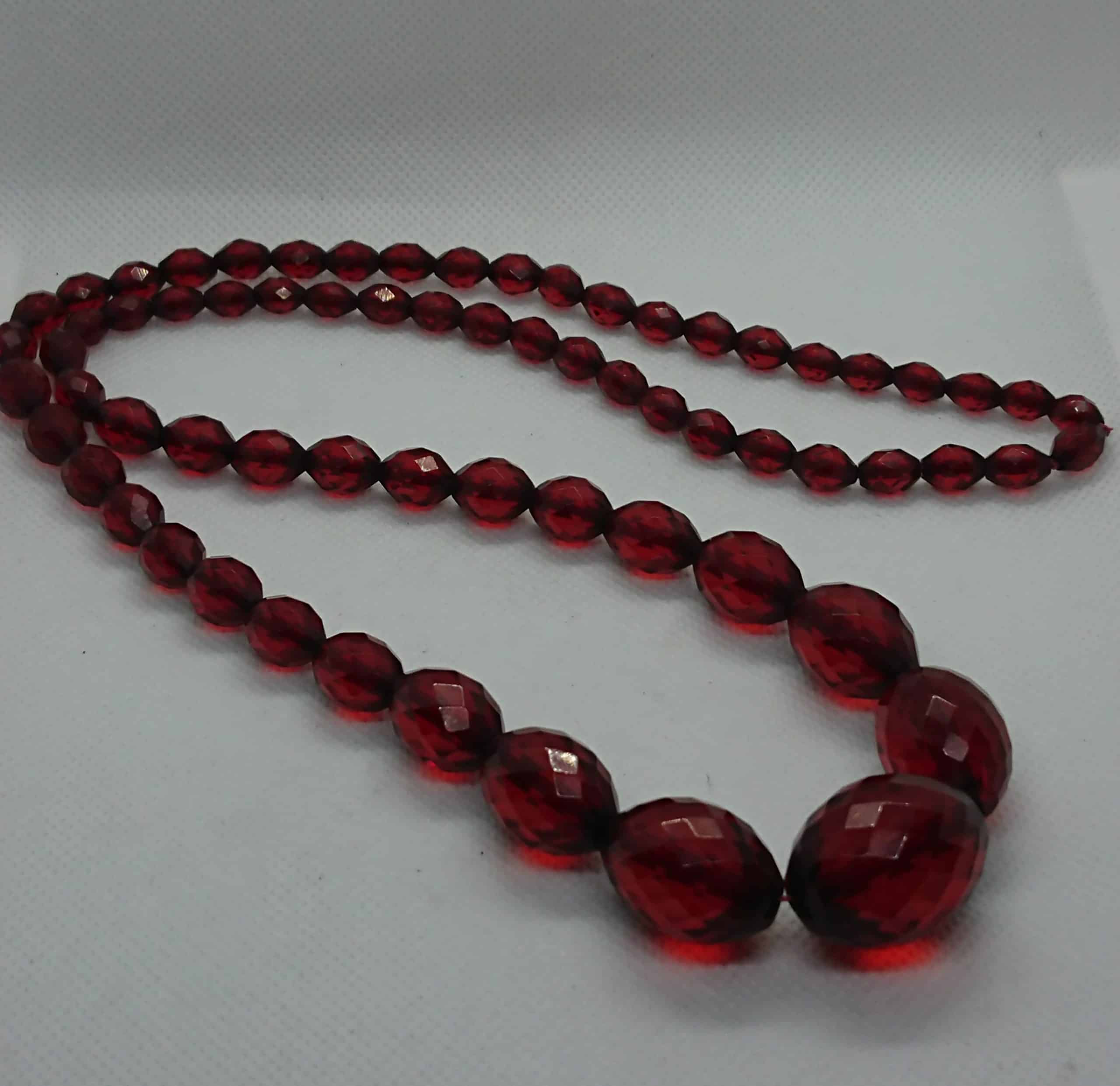 Antique Cherry Amber Bead Necklace Bakelite Faceted Genuine Art Deco 1920s  Very Long 88cm 48.06g Opera Womens Vintage Jewellery Jewelry - Etsy