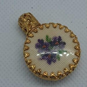 Miniature petit point perfume bottle