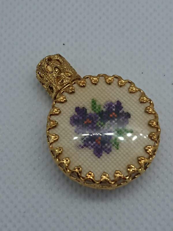 Miniature petit point perfume bottle