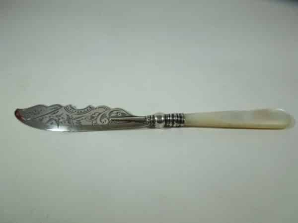 silver mother of pearl butter knife