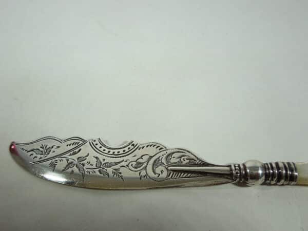 silver mother of pearl butter knife