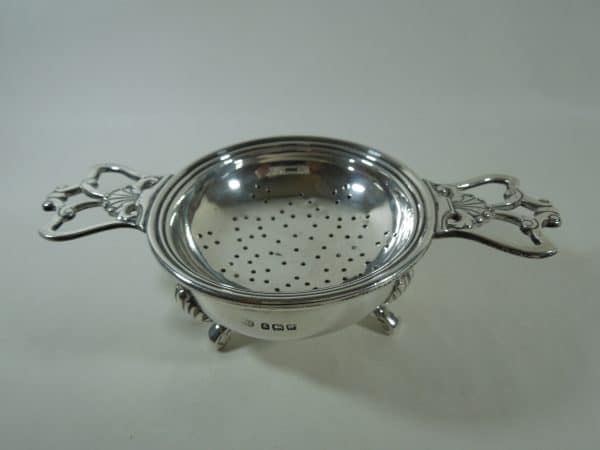 Silver Tea Strainer Birmingham 1921 - Image 3