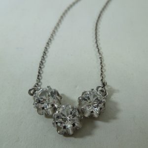 Silver Cubic Zirconia 3 Stone Pendant