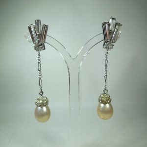 Art Deco Clip-on Drop Earrings