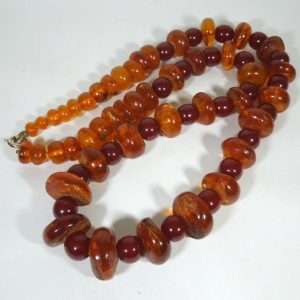 Natural and Cherry Amber Bead Necklace