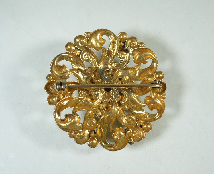 Turquoise Glass Brooch Pin - Image 2