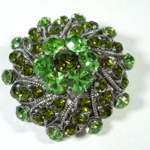 Green 1950's Paste Costume Brooch Pin