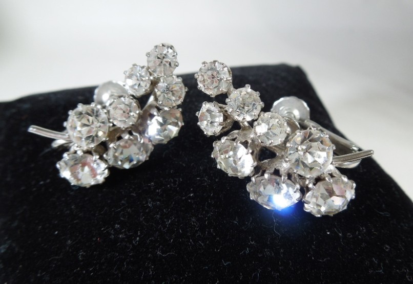 Diamante Screw Back Earrings